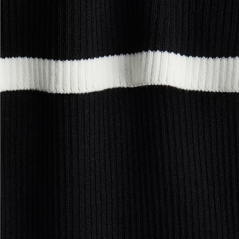 NWT H&M Divided Black Maxi Ribbed Off The Shoulder Sweater Dress Sz S - Picture 6 of 6